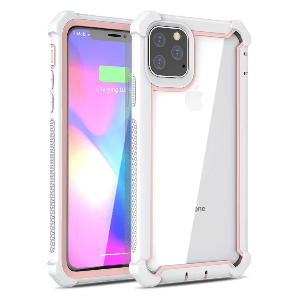 Розовый Модный Ударопрочный силиконовый чехол для телефона iPhone 11/11 pro/11pro Max защитный ударопрочный чехол - Цвет: Розовый