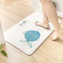 Nordic cartoon lovely water absorbent mat suede bathroom doormat antiskid doormat toilet doormat bedroom carpet mat
