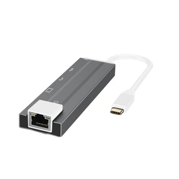 

5 In 1 Type-C Multi-Function Dock Usb3.0 Usb2.0 Port Hdmi 1080P Hub Rj45 100Mbps Network Port With Pd Charger For