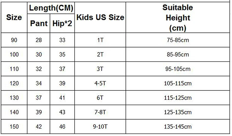 size chart