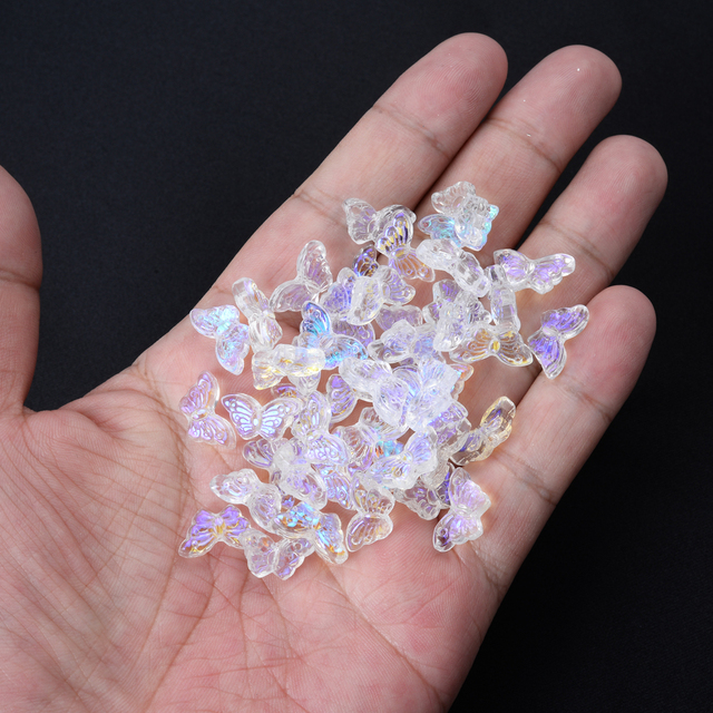 Butterfly Shape Crystal Beads Faceted Loose Spacer Bead for Jewelry Making DIY Bracelet Handmade Crafts Accessories