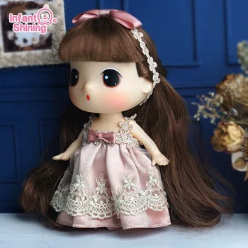 

Infant Shining Reborn Dolls Toy Puppets Baby Doll Toy 18CM/7IN Fashion Simulation Soft Doll Kids Birthday Christmas Gift Puppets