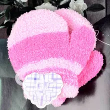 Яркие полосатые перчатки, варежки с милым рисунком из мультфильма, плотные теплые флисовые мягкие перчатки для новорожденных мальчиков и девочек, зимние аксессуары для мам и детей