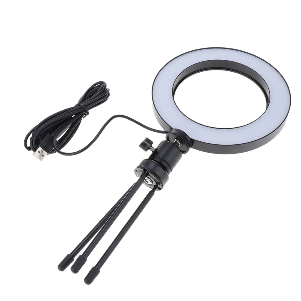Dimmable LED Ring Light Kit Foldable Tripod Mount Adjustable Bracket Height with Selfie stick for SLR DSLR Camera Phone Photo