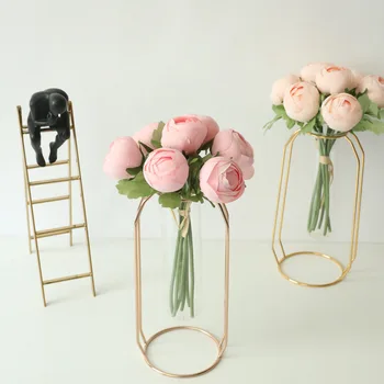 

Artificial Flowers Lotus Bunch for Home Decoration Silk Rose Bouquet Fake Peony Wedding Decorative Artificial Flores Wreath