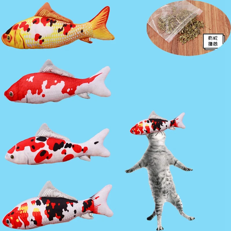 

Plush Catnip Fish Cat Toy 3D Carp Fish Shape Toys for Cats Kittens Stuffed Pillow Doll Simulation Fish Playing Toy For Dogs Cats