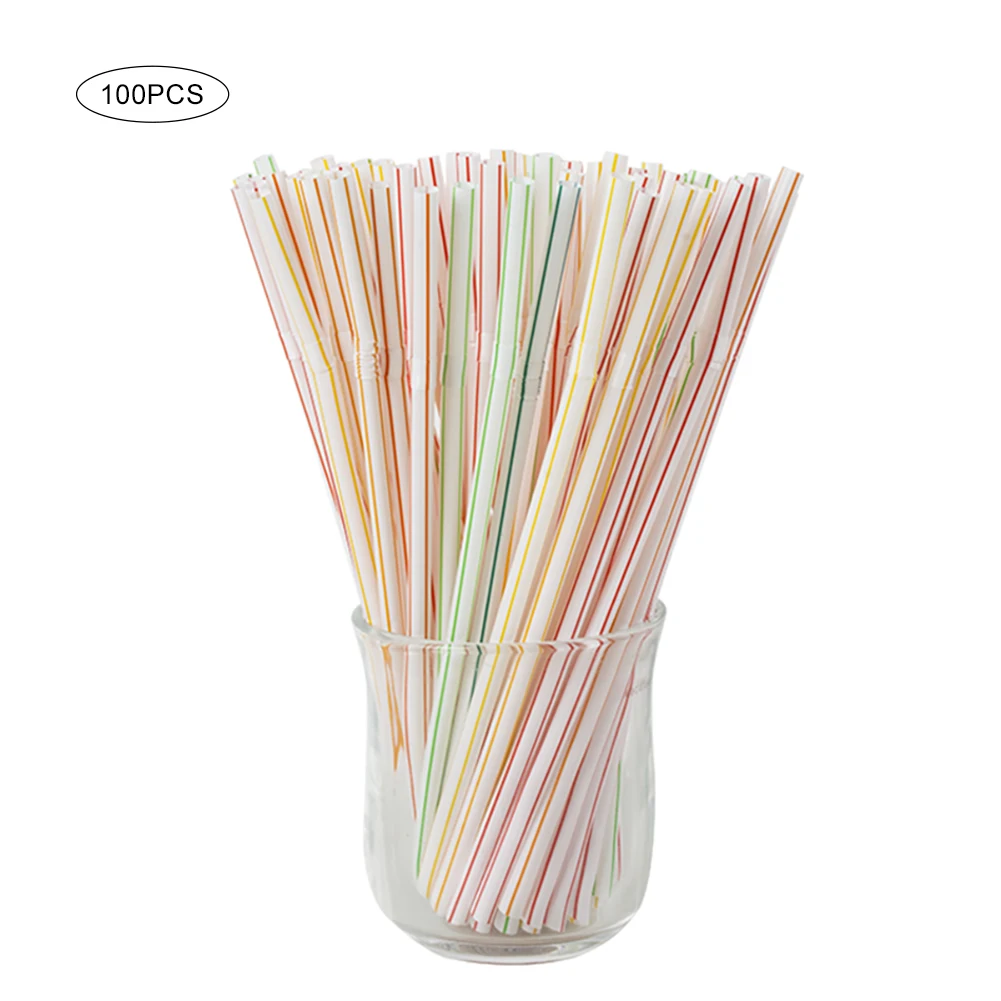 Fluorescent Plastic Bendable Drinking Straws BLITZ SATUSA