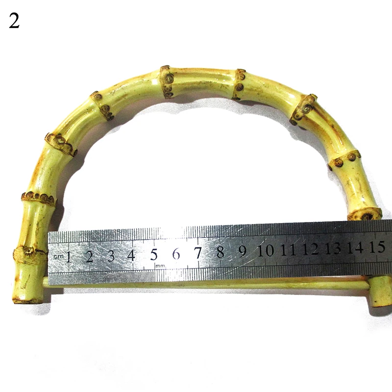 1 шт. натуральная бамбуковая сумка ручка для Сумочка ручной работы D форма DIY ручки для сумок винтажная женская сумка ручки сумки аксессуары - Цвет: 2