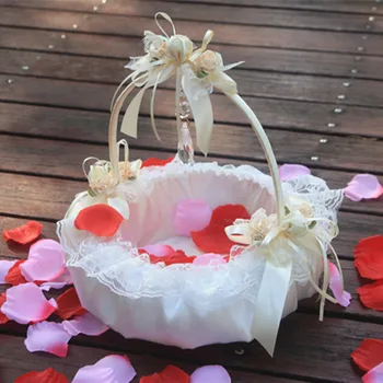 

2PCS ROMANTIC WEDDING FLOWERS PETAL PROPS BASKET FLOWER BASKE BRIDE FLOWER GIRL FLORAL BASKETS OUT DOOR WEDDING PARTY SUPPLY