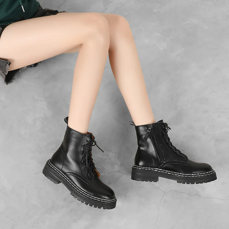 Ankle Boots Women Winter Lace Up Ankle Boot 2020 Fashion High Heel Ankle Boots Winter Boots Women Shoes Black 942775