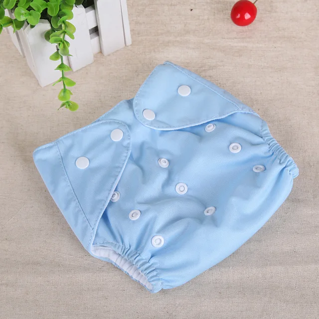 1PC Ecology Cloth Diapers Baby Diaper Reusable Waterproof Panties Solid Color Cloth Nappies For 0-1 Year Baby 07