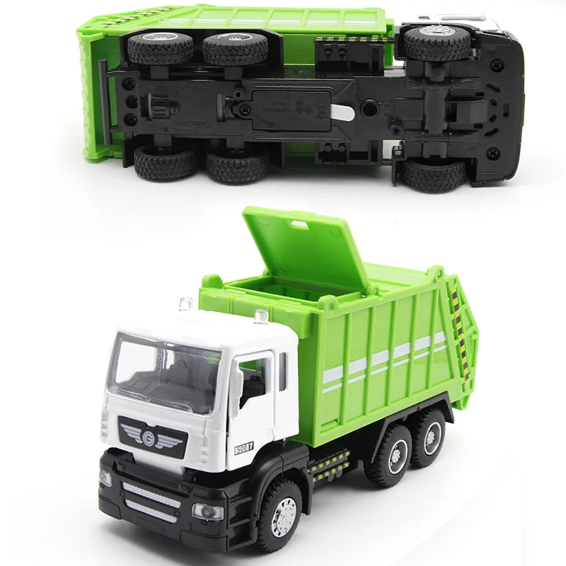 

Alloy Sound And Light Warrior Car Sanitation Garbage Truck Clean Car Door Opening Sound And Light Boy Children Toy Car Model