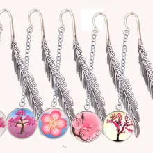 Вишневое дерево цветок Канцелярские Закладка-перо чернильная живопись соединительное звено Подвеска для чтения Блокнот Книга Декор Marque Page