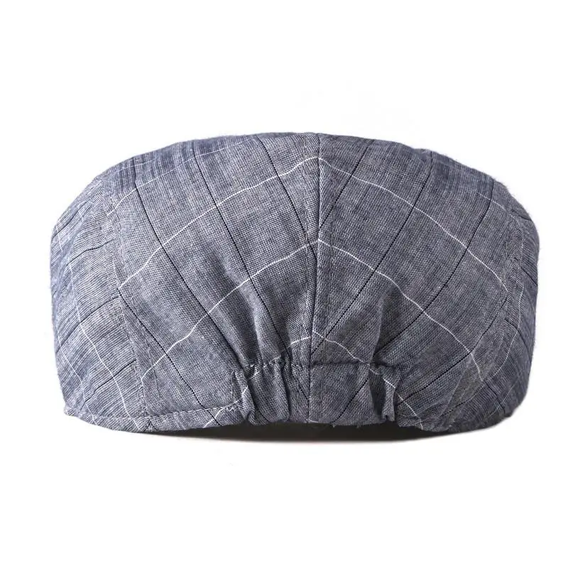 newsboy beret cap Cotton Spring Summer Fashion Solid Color Plaid Newsboy Caps Flat Peaked Cap Men and Women Painter Beret Hats 106 male beret hat