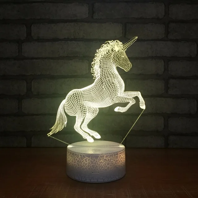7 цветов, лампа для лошади, 3D Визуальный светодиодный ночник s для детей, сенсорный USB Настольный светильник Lampara Lampe, ночной Светильник для сна, светильник со звездой - Испускаемый цвет: 7 Colors Changeable