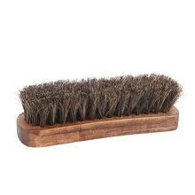 Щетка для чистки, портативный инструмент для ухода за кожей, деревянная щетка для обуви, домашняя щетка для удаления пыли, мягкая щетина, блеск, искусственный конский волос