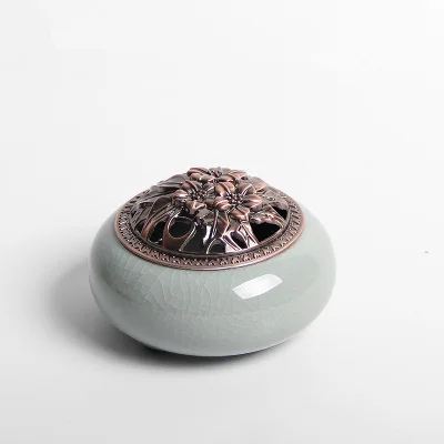 Celadon курильница Керамическая Будда ручной работы античная медь благовония сандаловое дерево задняя крышка керамическая печь для ароматерапии - Color: mudangeyaofenqing