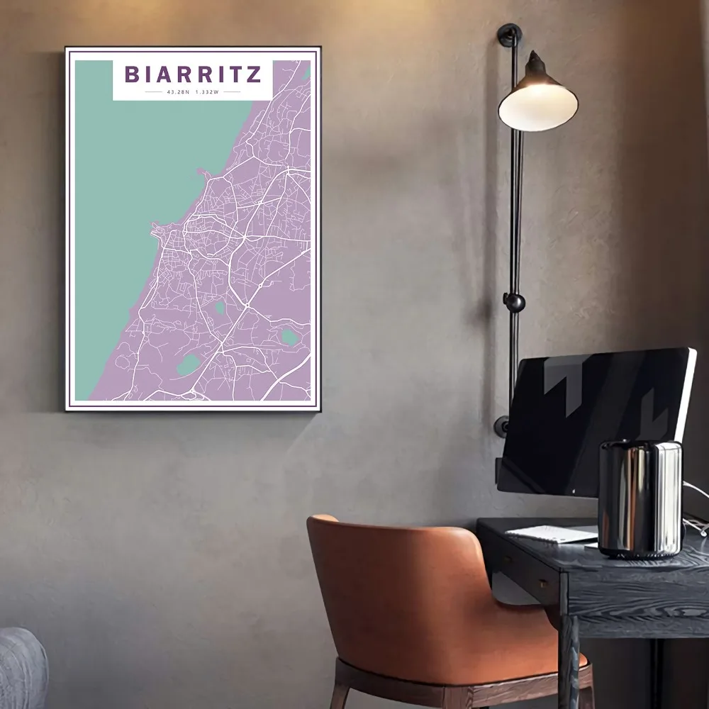 France-Biarritz-Rainbow-City-Maps-Canvas-Paintings-Colorful-Map-Vintage-Kraft-Posters-Coated-Art-Prints-Home (4)