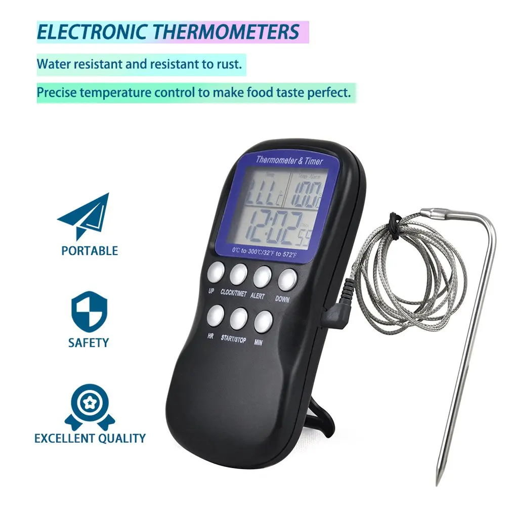 20181 шт. Цифровой Пищевой зонд печь термометр Таймер Датчик температуры Приготовление выпечки