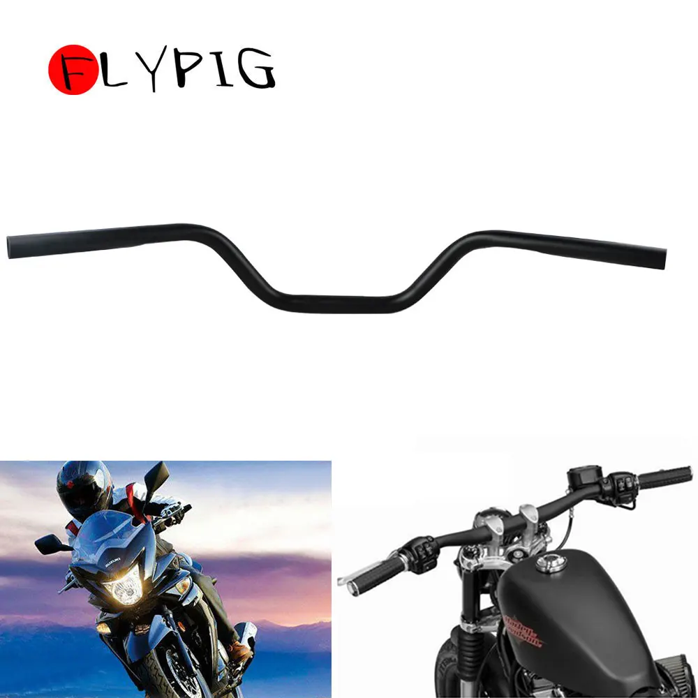 FLYPIG New Universal Black Motorcycle Handlebars Drag Bar 1&quot Aluminum Alloy 25MM for Honda Harley Yamaha | Автомобили и