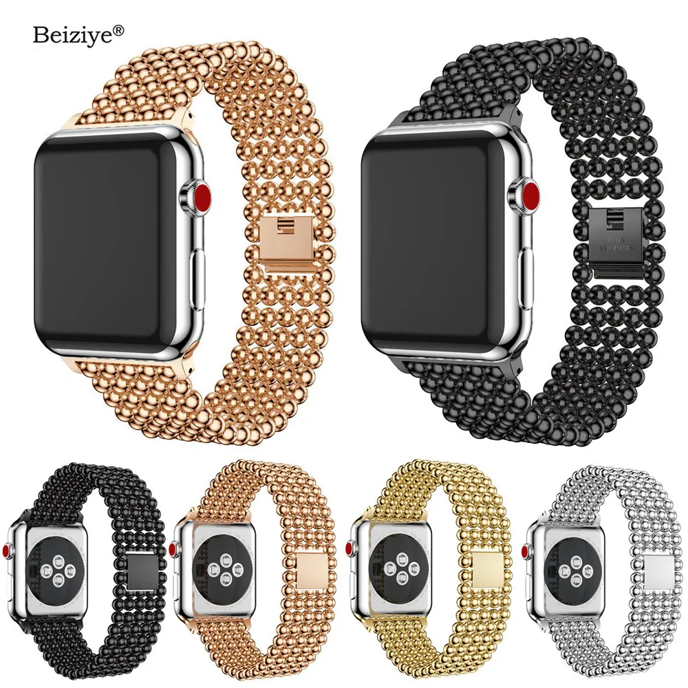 Ремешок из нержавеющей стали для часов Apple Watch, 42 мм, 38 мм, 40 мм, 44 мм, серия 5, 4, ремешок Correa iWatch, ремешок 3, 2, 1, женский браслет pulseira