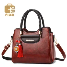 Высококачественные винтажные женские Сумки из искусственной кожи, сумка через плечо, дизайнерские сумки через плечо для женщин, роскошные сумки с кисточками