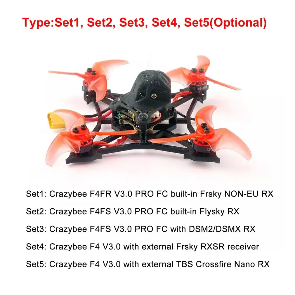 X 100 мм Crazybee F4 PRO V3.0 2-3S 2,5 дюймов FPV гоночный Дрон BNF w/Runcam Nano2 камера совместимый, Flysky приемник