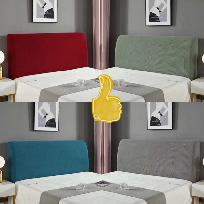 Bed Headboard Slipcover Protector Stretch Solid Color Dustproof Cover
