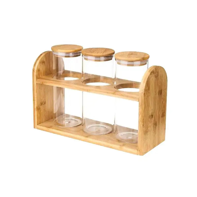 3pcs/Set Clear Glass Jar With Lid Sealed Grain Canister Food Storage Container For Loose Tea Coffee Bean