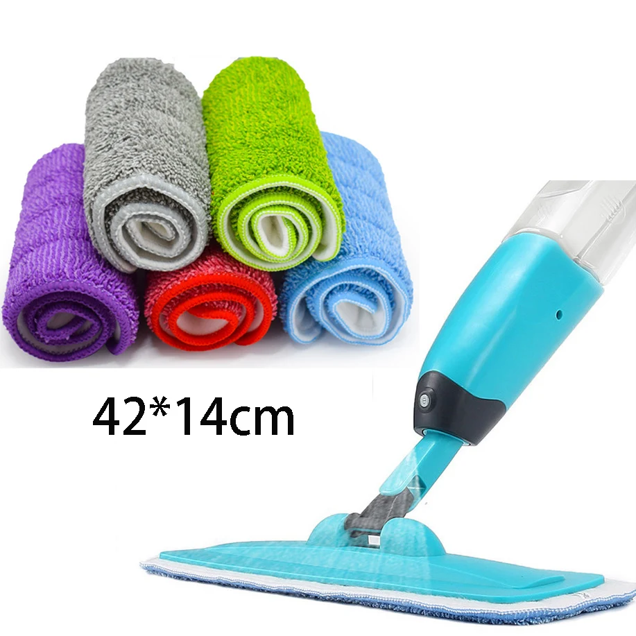

42x14cm Spray Mop Cloth Tags Reusable Microfiber Pads Practical Household Dust Cleaning Floor Cleaner Tools Home Spin Mop Head