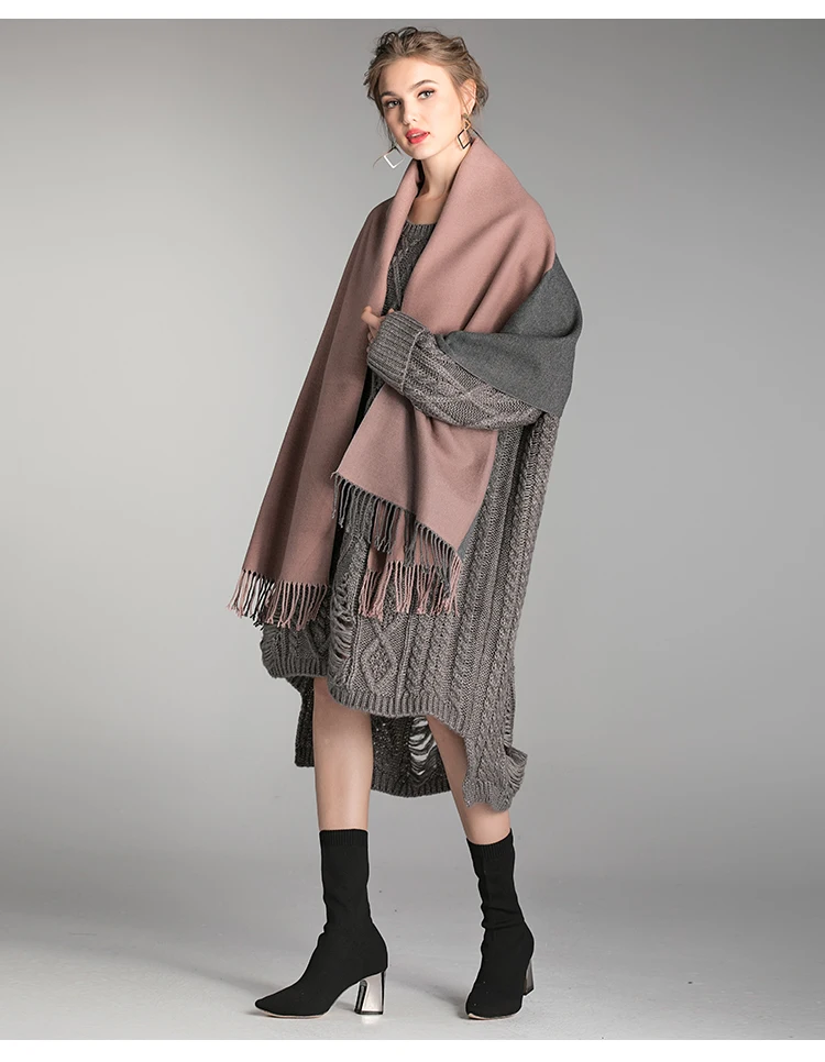 Scarf Winter Thick Warm Women Extra Long Warm Cashmere Pashmina Scarves Wraps Tassel Female