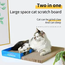 Double-deck Corrugated Paper Cat Scratch Board Catnip Scratching Pad Pet Interactive Cat Toys Scratcher Play Supplies