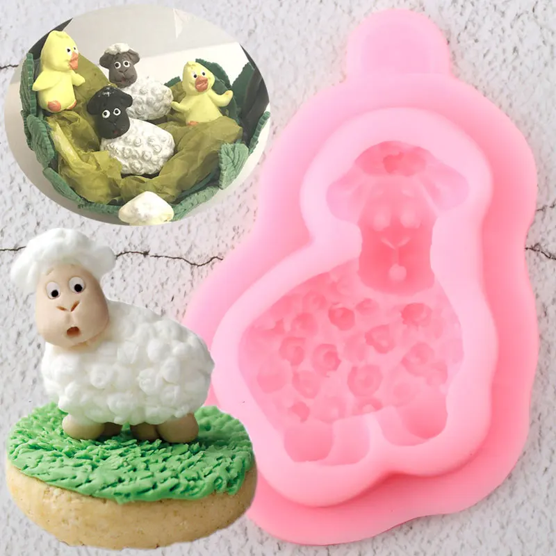 3D форма овец силиконовая DIY Детские вечерние помадка для кекса украшения торта