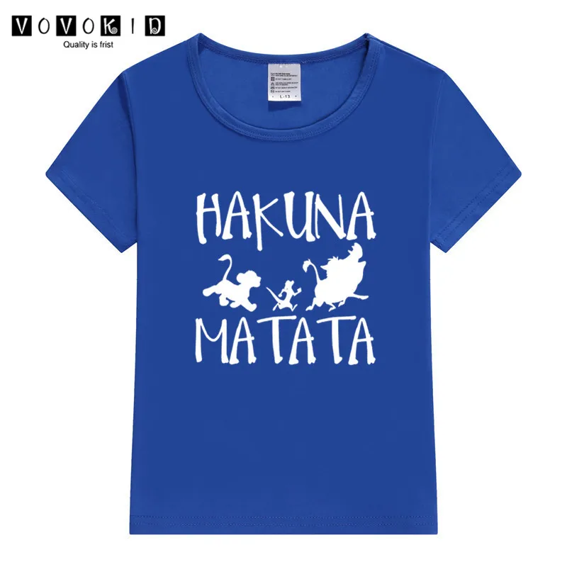 Little Girl Boy Hakuna Matata Funny Cartoon T-shirt Chlidren Baby Summer The Lion King Top Baby T Shirt Thanksgiving Shirt