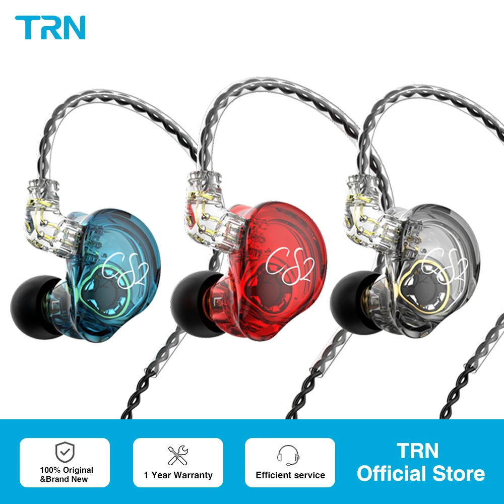 Динамические Hi-Fi наушники TRN CS2 Наушники 1DD с басами спортивные для бега игровые