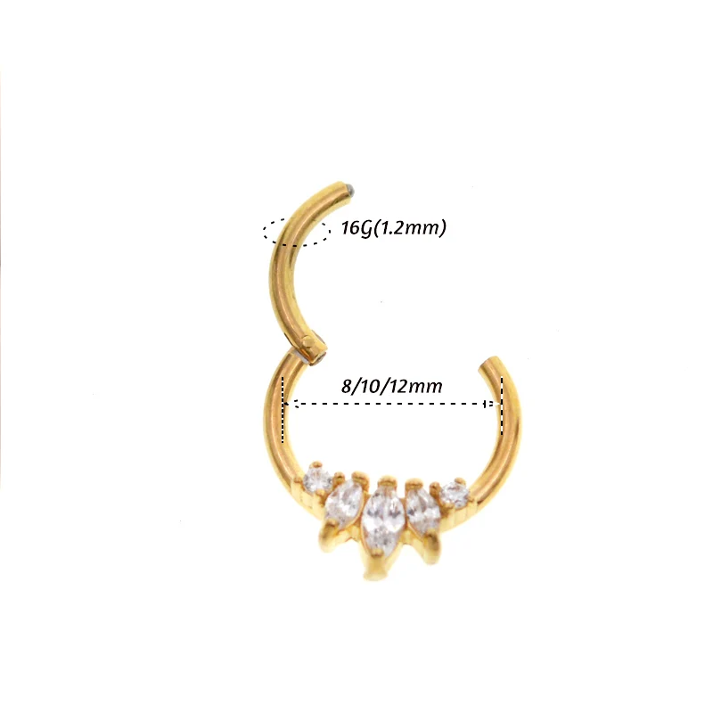 1Pc Top Quality Nose Hoop Rings 16G 100% Surgical Steel Nose Ring Body Piercing Hanger Clip On Fashion Jewelry - Image 5