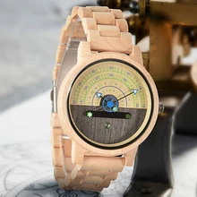 

Fashion Wooden Quartz Watch Men Creative Full Wood Watch Wormhole Tech Concept Ebony Maple Wood Clock Casual reloj de madera