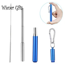 Stainless Steel Telescopic Drinking Straw Portable straw For Travel Reusable Collapsible Metal   With Brush