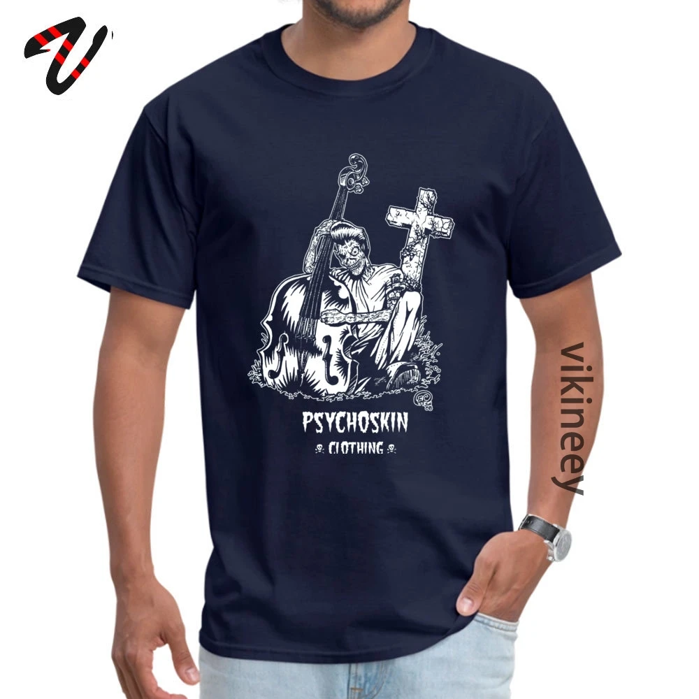 Tops &amp;amp; Tees Tops Shirts Psychobilly Summer Autumn Short Sleeve Cotton Fabric Round Collar Boy T-shirts Printed 2019 Hot Sale Psychobilly 5026 navy