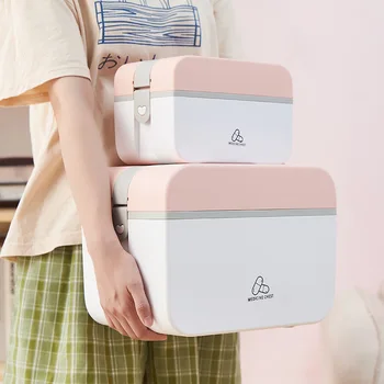 

Nordic High Quality Medicine Box Multifunctional Double-layer Plastic Compartment Medicine Box Dustproof Sealed Storage Box