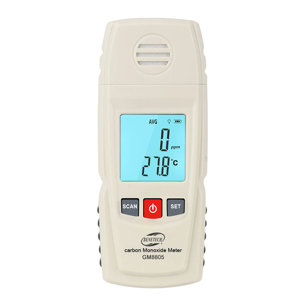 BENETECH анализатор газа монитор качества воздуха Ручной цифровой Co монитор тестер детектор окиси углерода GM8805 CO газовый монитор - Цвет: White