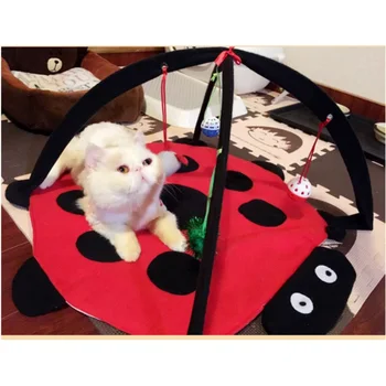 

Cat ExerciseTent Bed Funny Colorful Kitten Pad Cushion Exercise Folding Toy Cat Hammock Bed For Cat Bed Ladybird Stripe Leopard