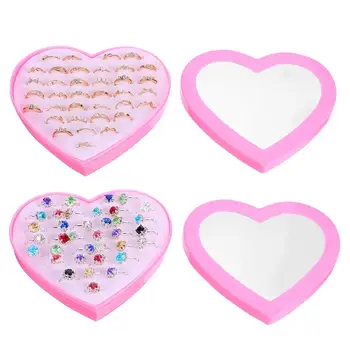 

72Pcs Alloy Ring Rhinestone Pearl Ring Costume Accessory Creative Adornment