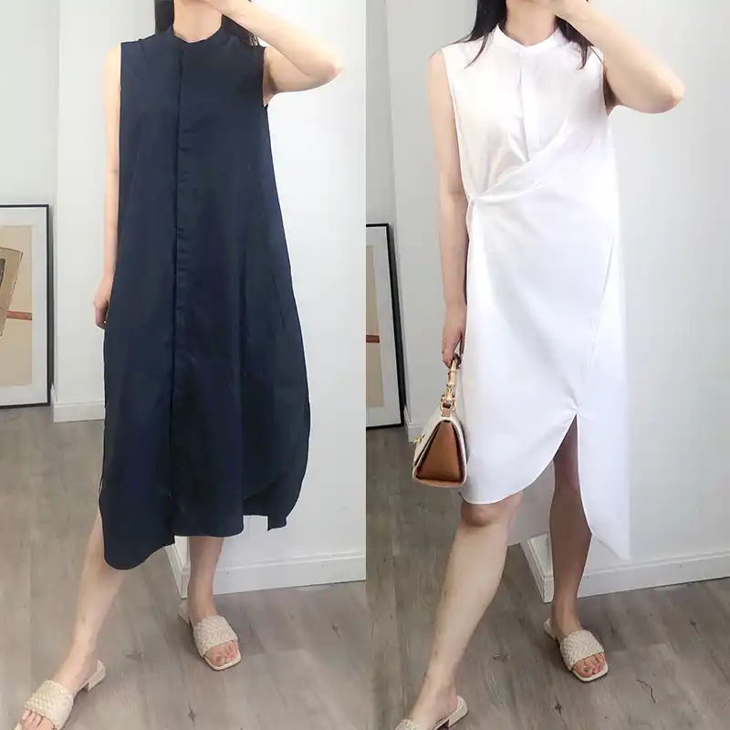 cotton midi shirt dress