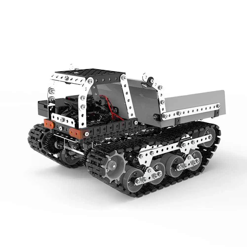 RCtown 934 шт 2,4G 10CH RC Гусеничный самосвал DIY из нержавеющей стали сборный автомобиль металлический RC автомобиль модель подарок на день рождения