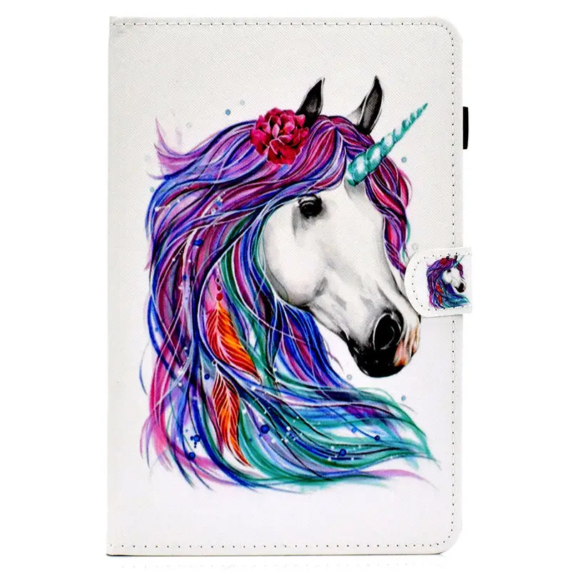 Кожаный чехол-книжка с рисунком собаки хаски, щенка, кошки для Apple iPad 10,2 Единорог, лошадь, авто Пробуждение/спящий планшет, подставка, умный чехол