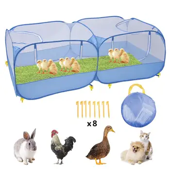 

2-in-1 Pet Playpen Small Animals Tent Rabbit Cage Chicken Coop Indoor Outdoor Exercise Yard Fence For Cat Rabbits Hamster