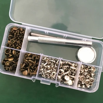 

120pcs/Set Rivets Single Cap Rivets Tubular Metal Studs with Fixing Tool Kit for Leather Craft Leather Accessories
