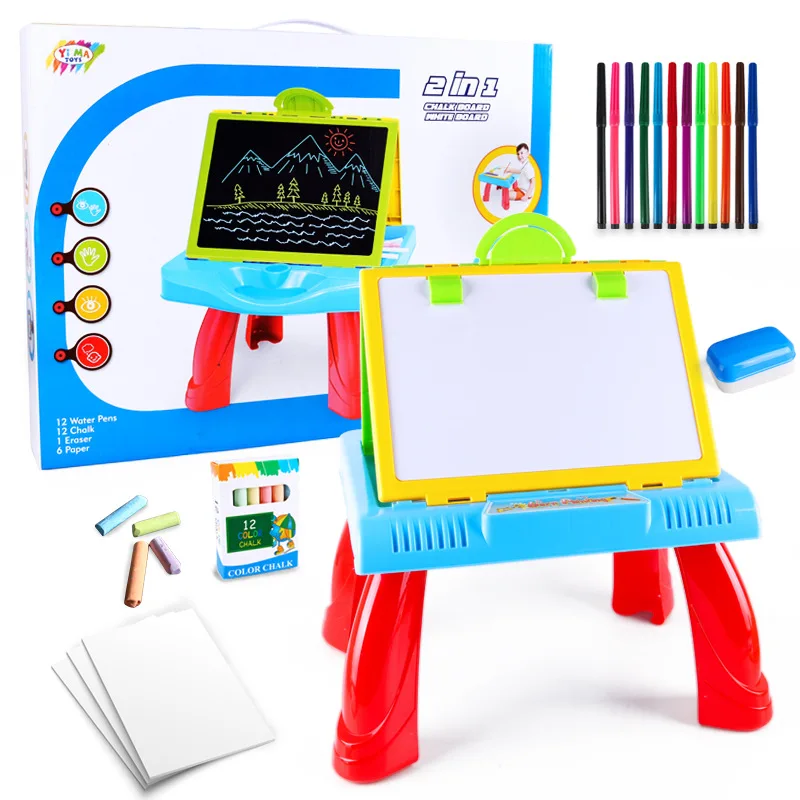 

Toy Multi-functional CHILDREN'S Drawing Board-in-Double-Sided Wipable Chalk Foldable Doing Homework Version