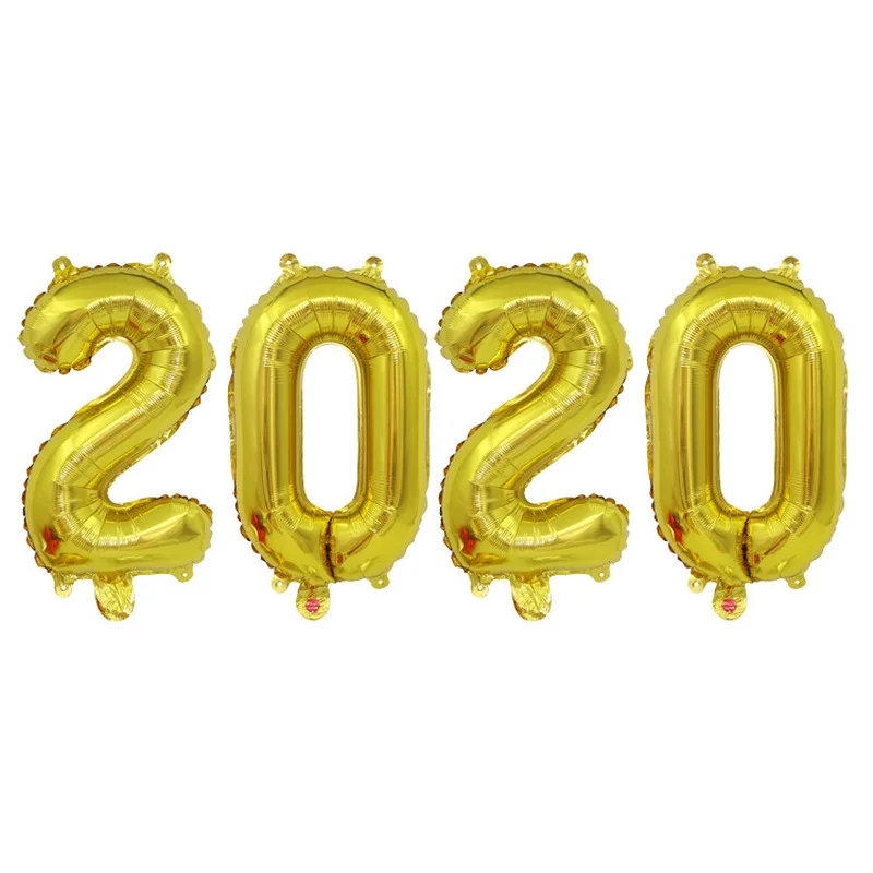 4 шт. воздушные шары из фольги с цифрами 2020 золотые серебряные гелиевые баллоны